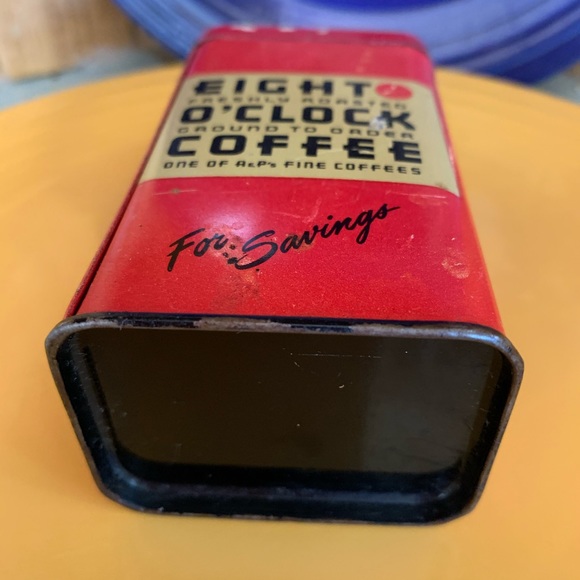 Eight O'Clock Coffee Red Tin Coin Bank - Picture 5 of 6